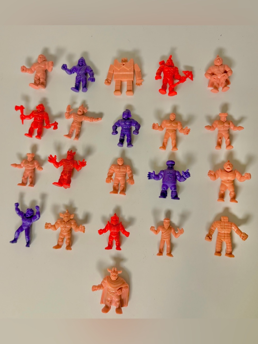 Mattel Vintage M.U.S.C.L.E. Men 21 Flesh Colored Figures Set w/ Mixed Pieces LOT